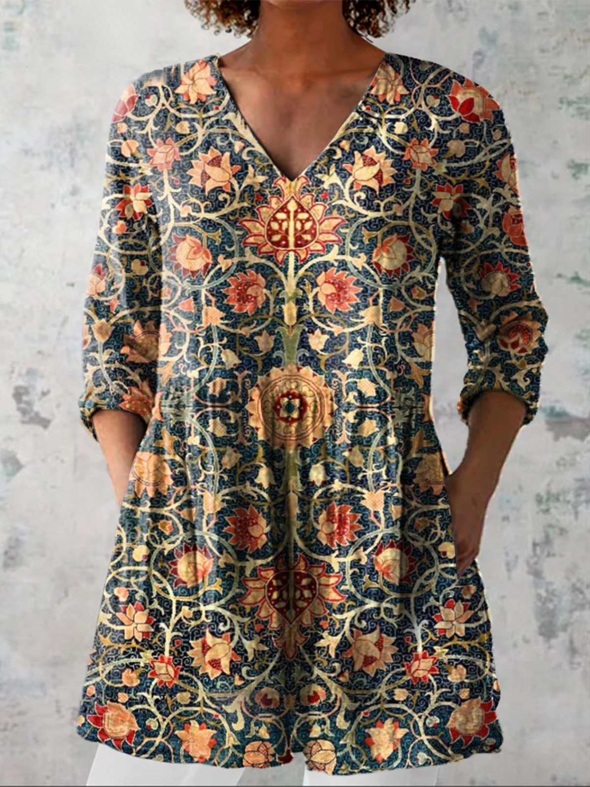 Liora | Blusa Amplia con Estampado Vibrante