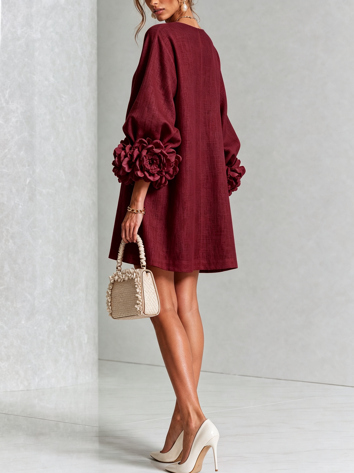 Alba | Mini vestido con botones y mangas florales