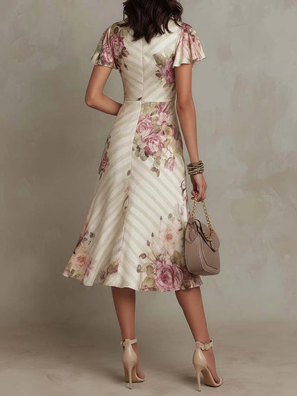 La Scintilla | Vestido Floral Elegante Drapado Camille