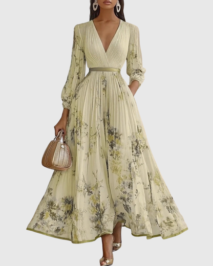 Rowella | Elegante Vestido Maxi con Pliegues