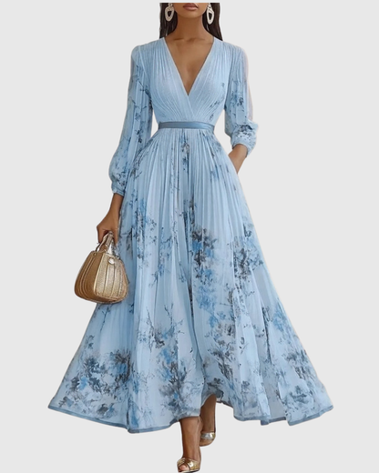 Rowella | Elegante Vestido Maxi con Pliegues