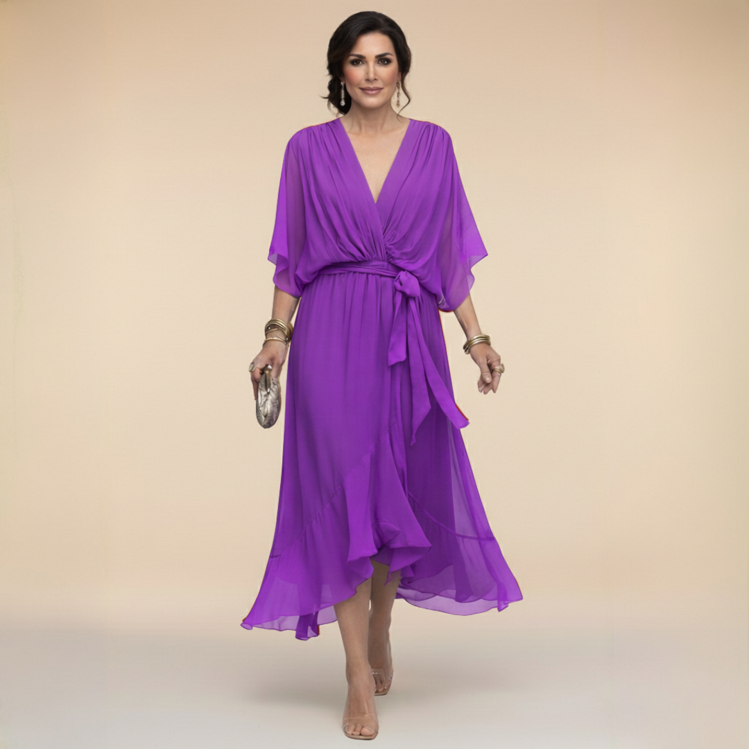 La Chispa | Vestido de Chiffon con Escote en V