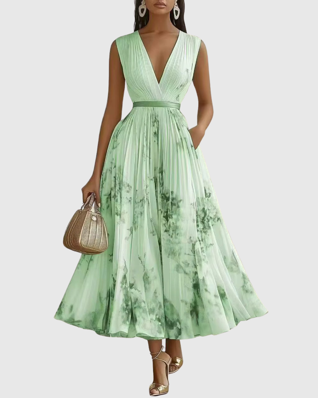 Rowella | Elegante Vestido Maxi con Pliegues