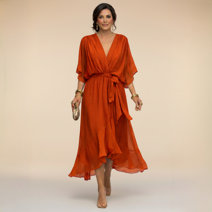 La Chispa | Vestido de Chiffon con Escote en V