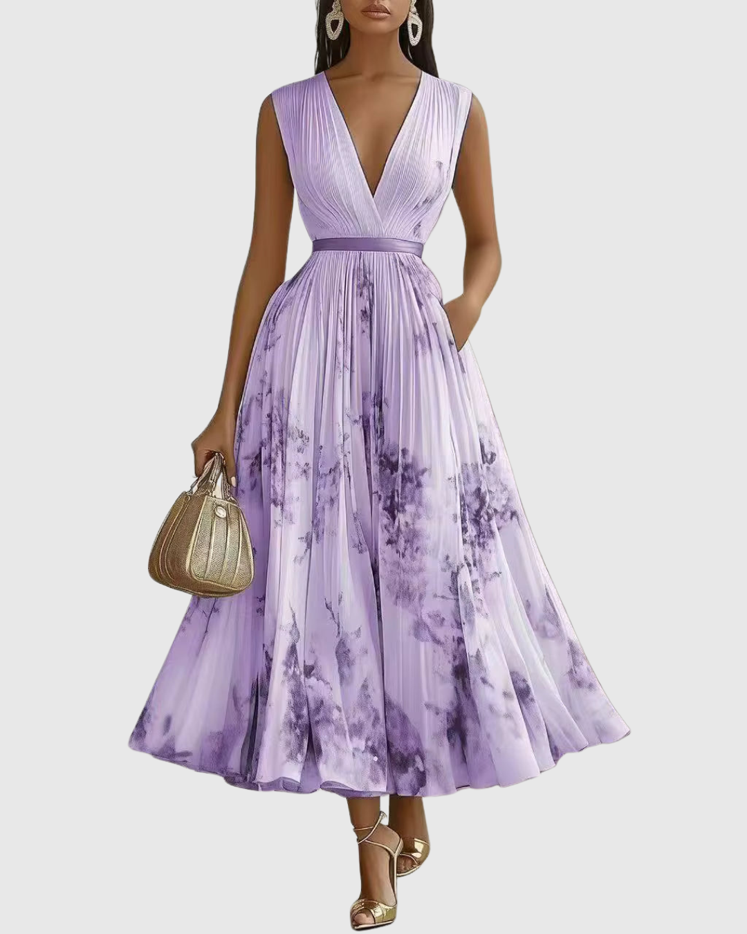 Rowella | Elegante Vestido Maxi con Pliegues