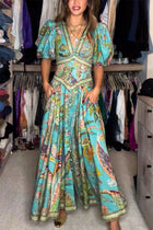 Elizabeth™ | Vestido Maxi Liviano con Mangas Abullonadas y Escote en V