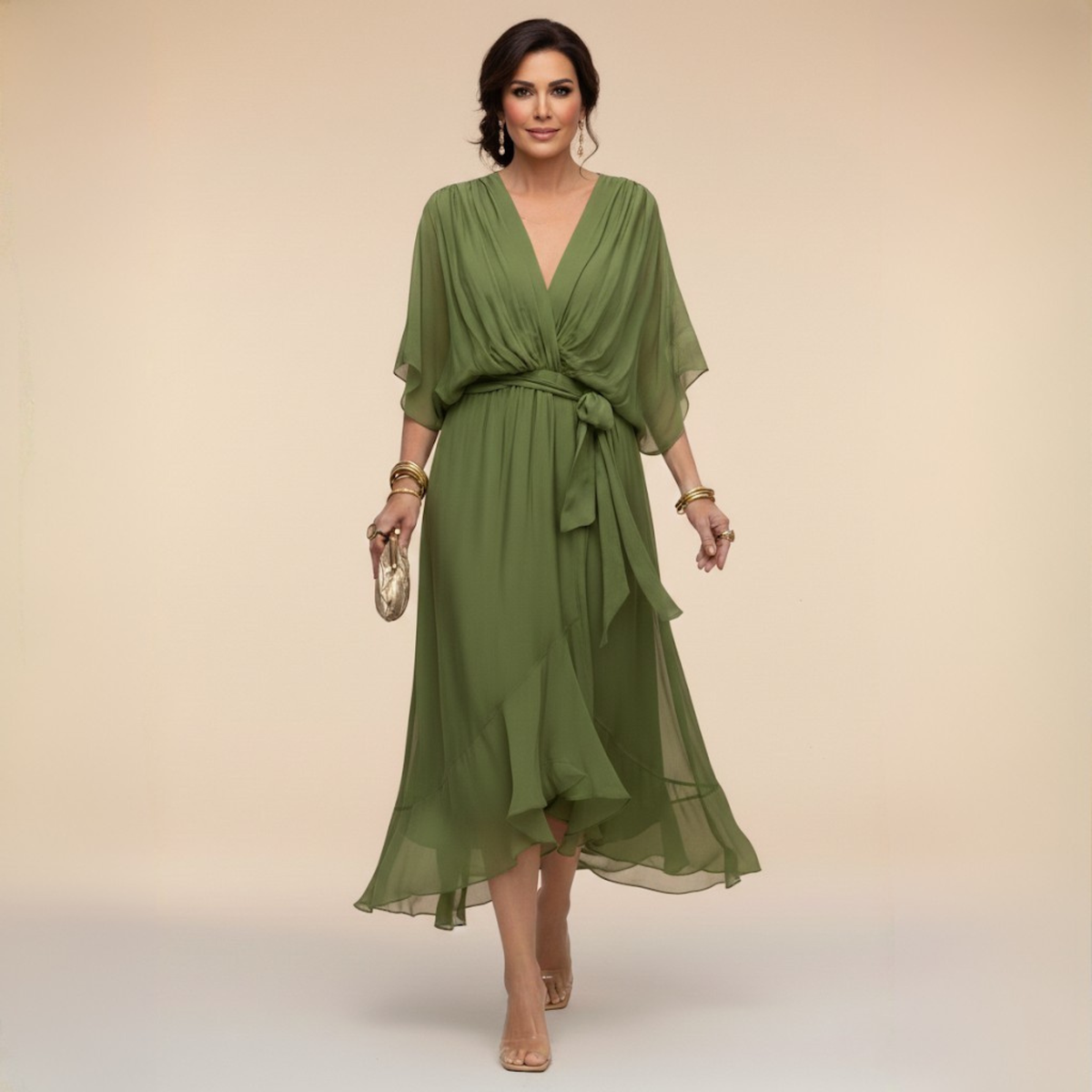 La Chispa | Vestido de Chiffon con Escote en V