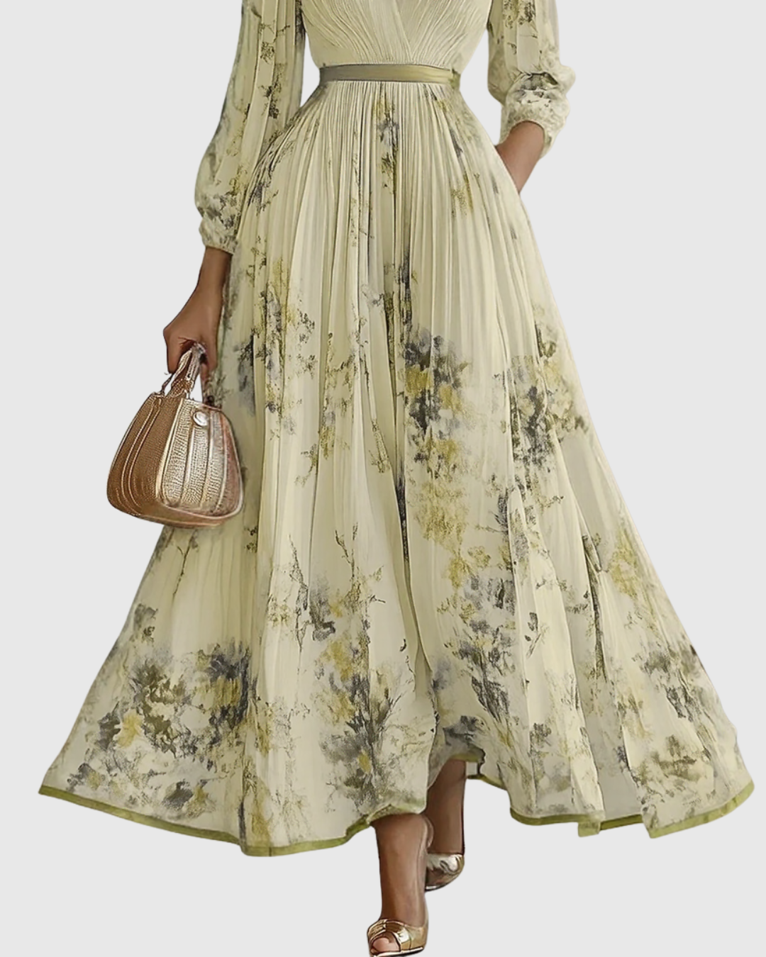 Rowella | Elegante Vestido Maxi con Pliegues