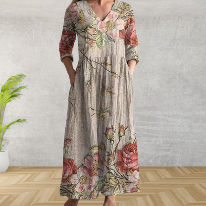 Yulya™ | Elegante Vestido Midi con Estampado Floral