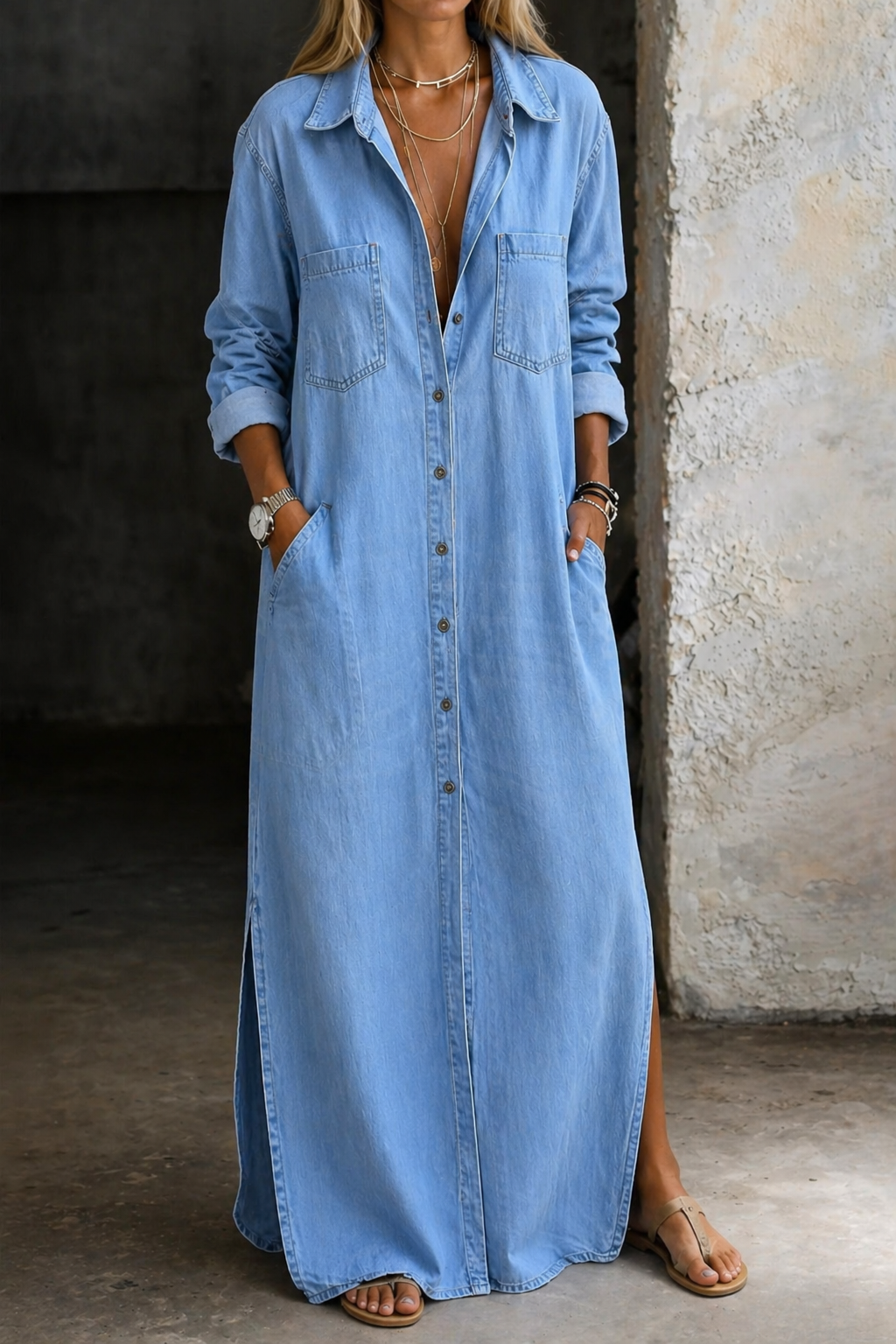 Delana | Vestido denim con Botones