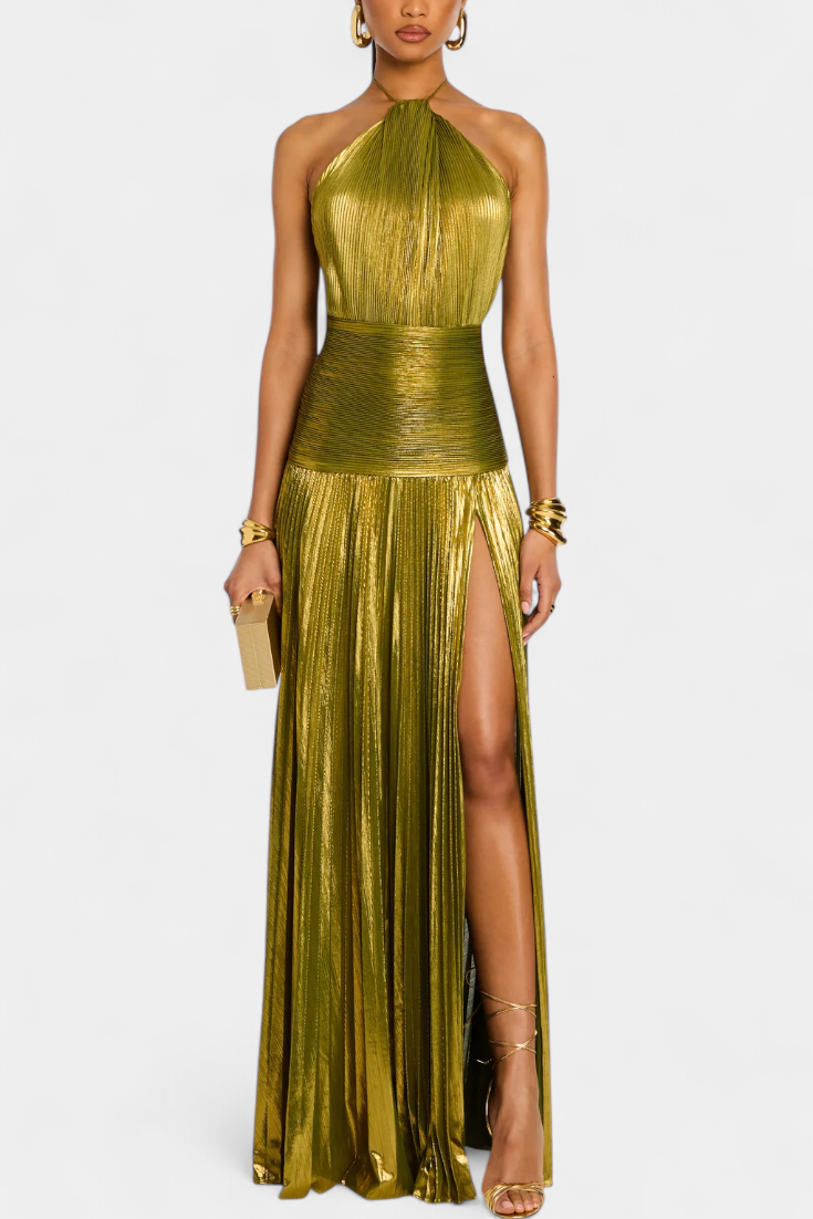 La Chispa | Vestido Maxi Brillante en Dorado