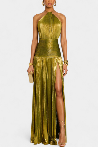 La Chispa | Vestido Maxi Brillante en Dorado