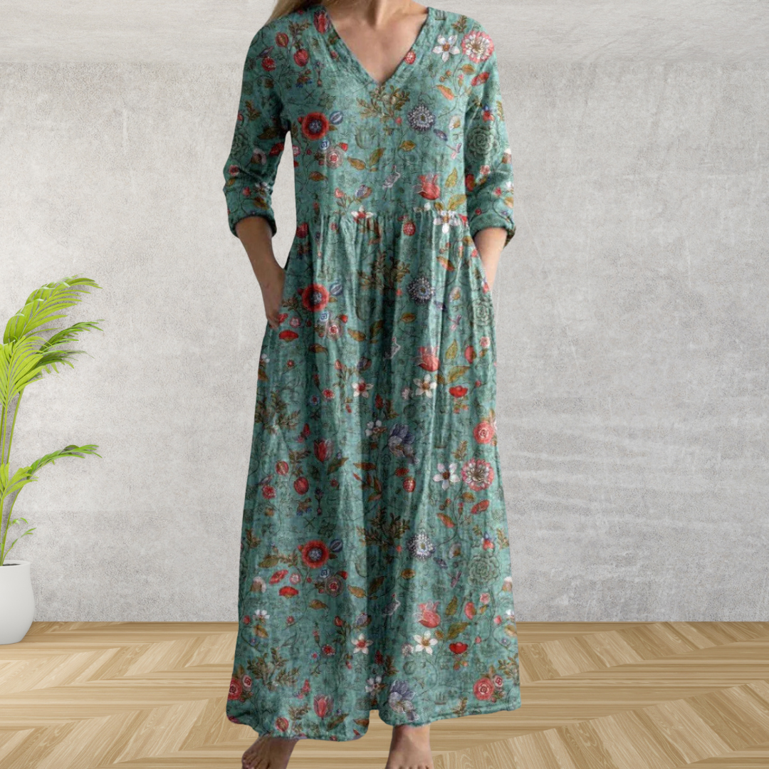 Yulya™ | Elegante Vestido Midi con Estampado Floral