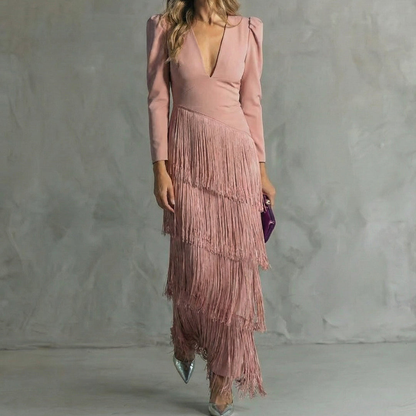 Vestido Élégante con Flecos Élise de La Scintilla