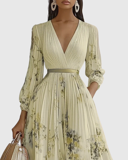 Rowella | Elegante Vestido Maxi con Pliegues