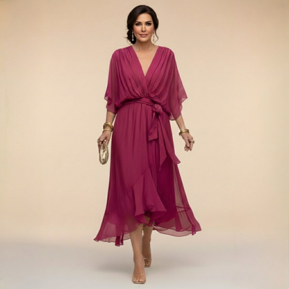La Chispa | Vestido de Chiffon con Escote en V