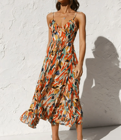 La Chispa | Vestido Midi en Color Vibrante