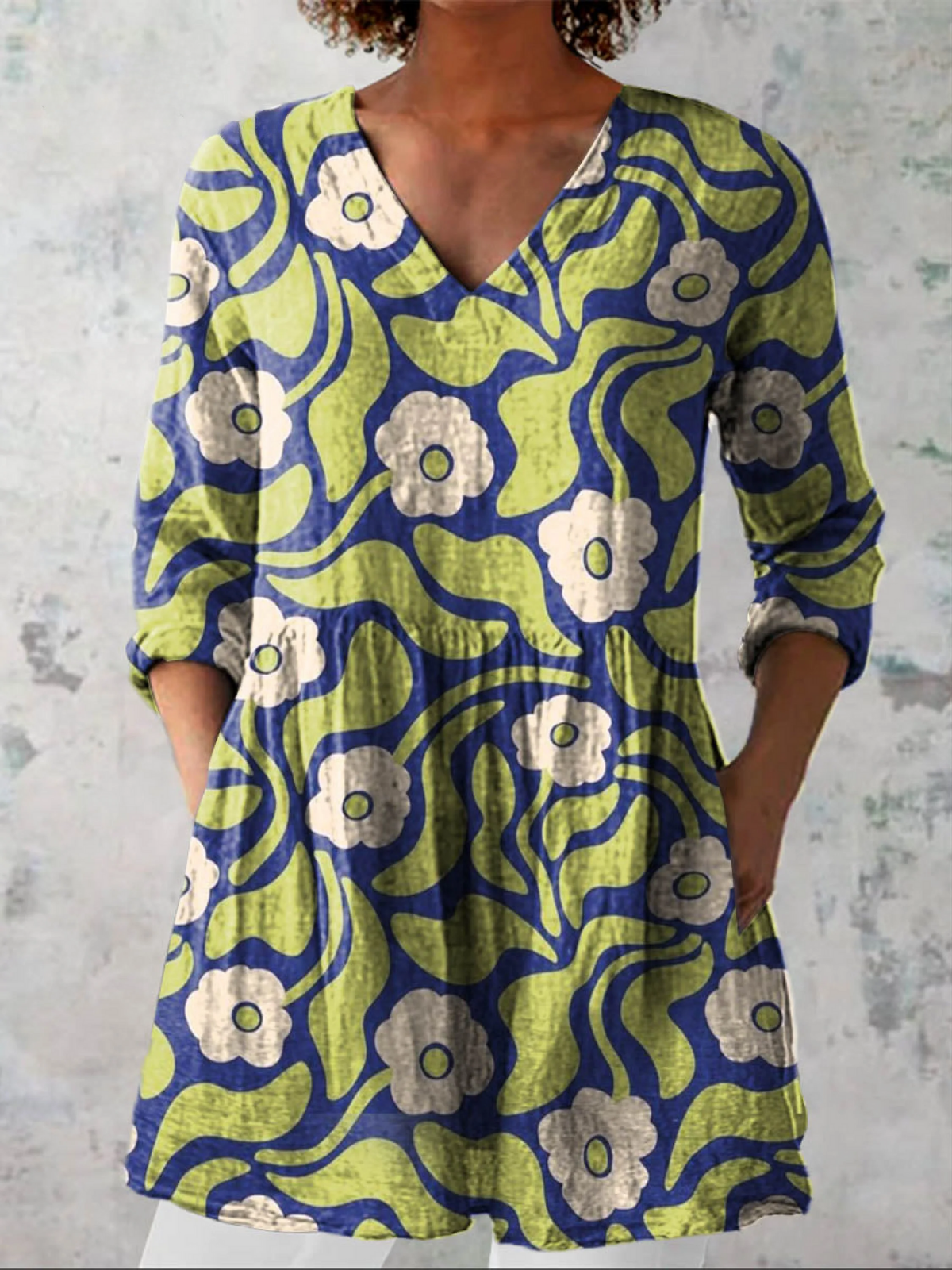 Talia | Blusa Larga con Estampado Vibrante