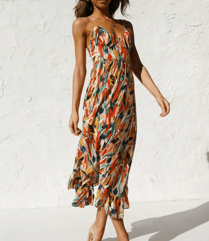 La Chispa | Vestido Midi en Color Vibrante
