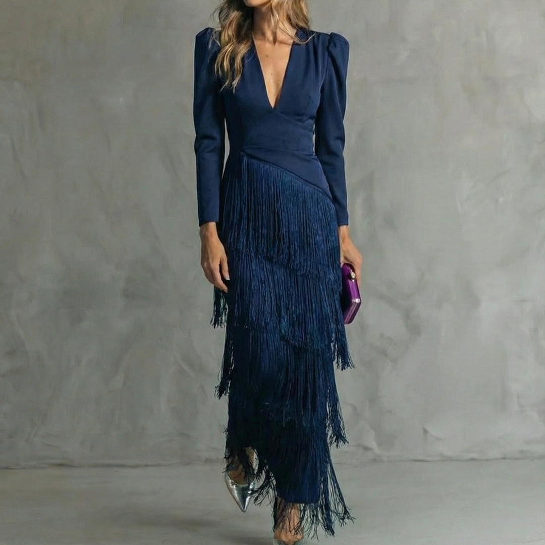 Vestido Élégante con Flecos Élise de La Scintilla