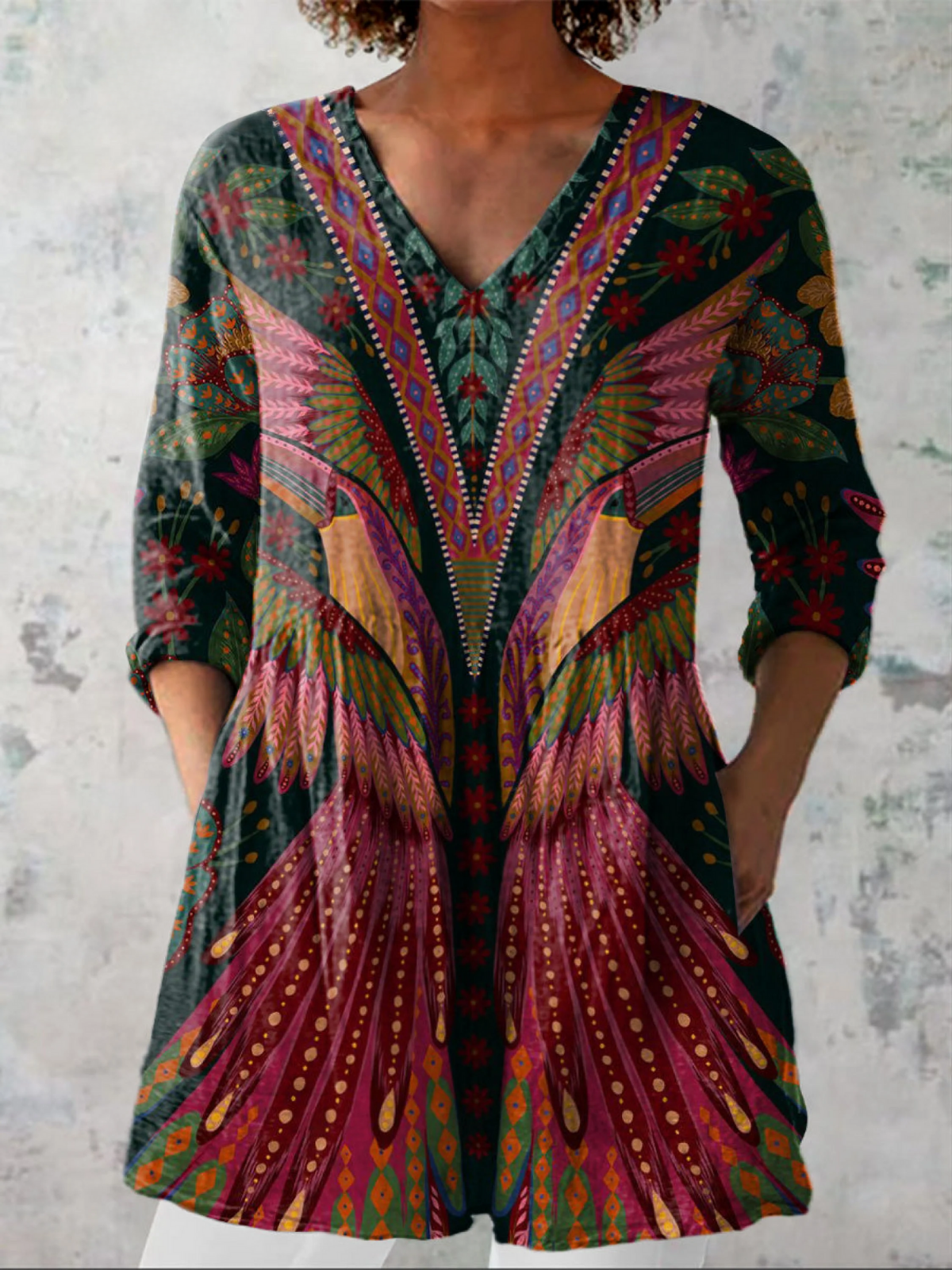 Mila | Blusa Larga con Diseño Vibrante