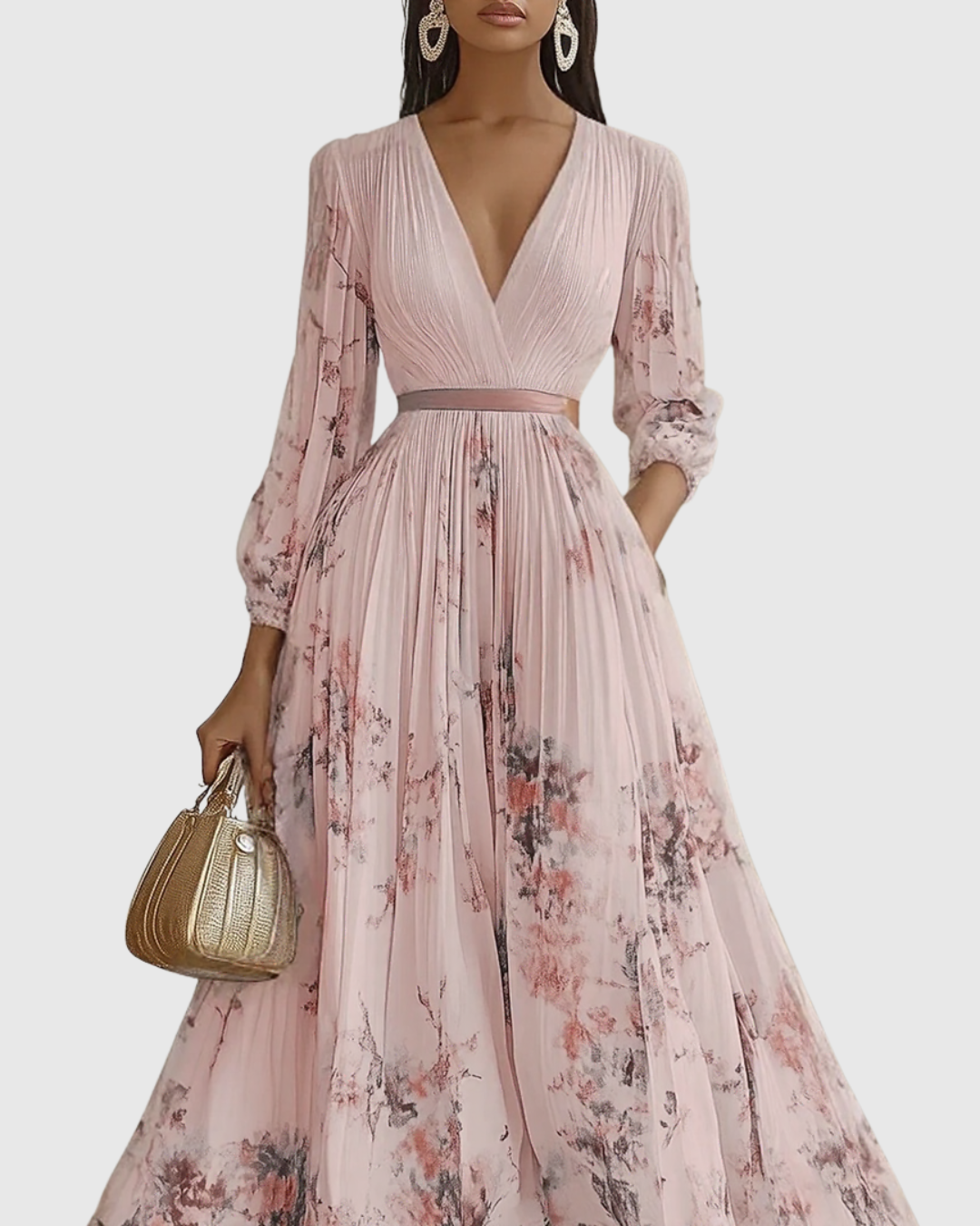 Rowella | Elegante Vestido Maxi con Pliegues
