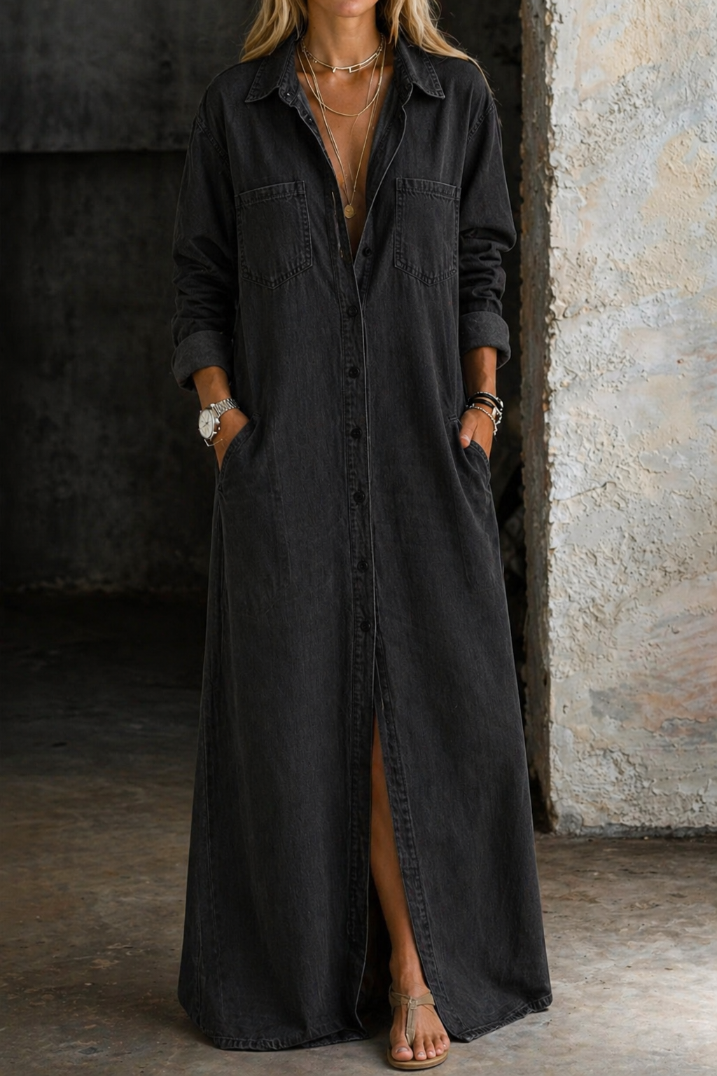 Delana | Vestido denim con Botones
