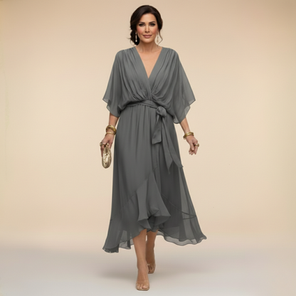 La Chispa | Vestido de Chiffon con Escote en V
