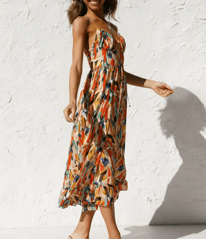 La Chispa | Vestido Midi en Color Vibrante