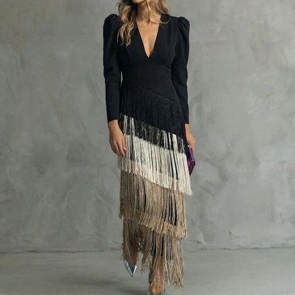 Vestido Élégante con Flecos Élise de La Scintilla
