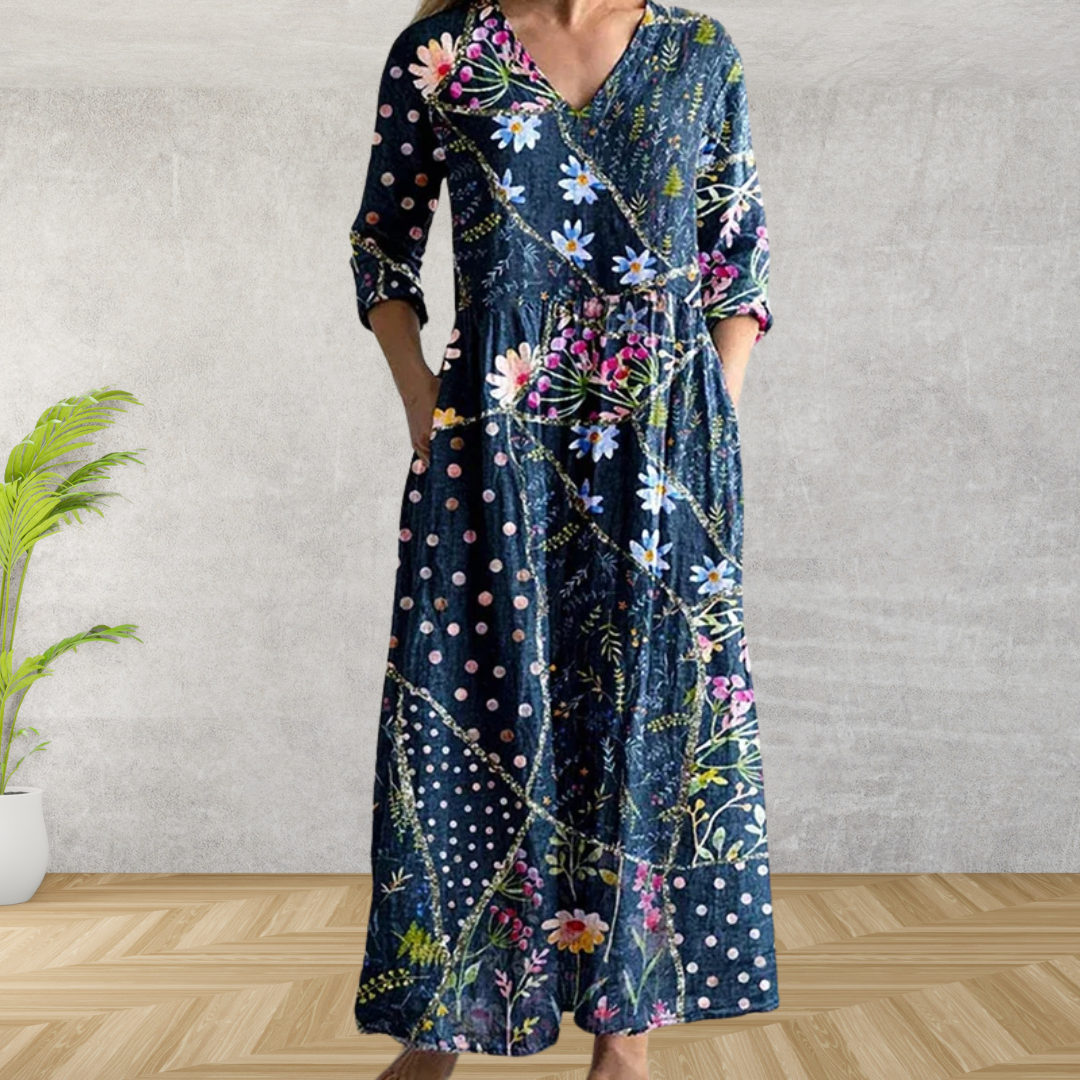 Yulya™ | Elegante Vestido Midi con Estampado Floral