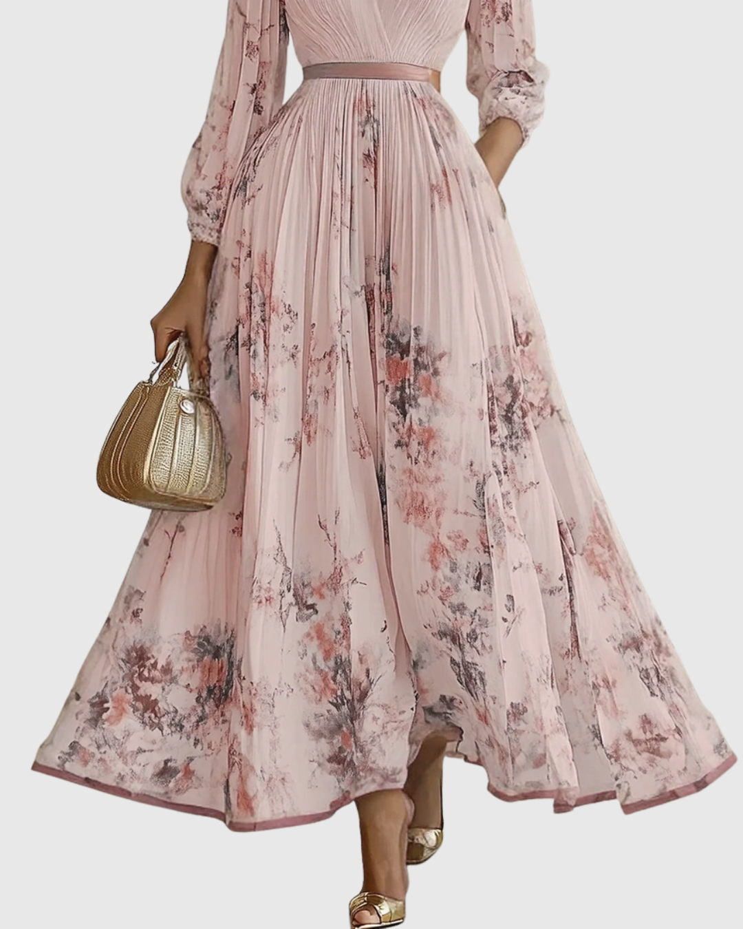 Rowella | Elegante Vestido Maxi con Pliegues
