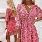 Nissia™ | Vestido Corto de Rayas con Flores