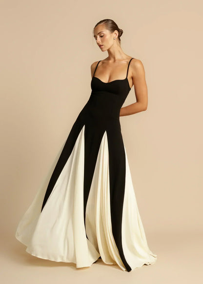 Oshrit™ | Elegante Vestido Maxi con Volantes en Contraste