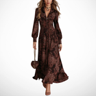 La Scintilla | VESTIDO LARGO CON ELEGANTE ESTAMPADO VINTAGE