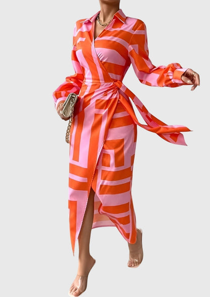 Everly | Vestido Elegante con Diseño Envolvente y Estampado