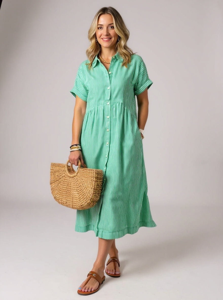 La Chispa | Vestido Elegante de Rayas Suaves