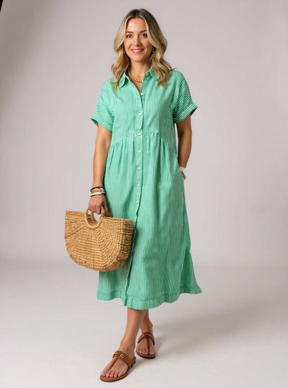 La Chispa | Vestido Elegante de Rayas Suaves