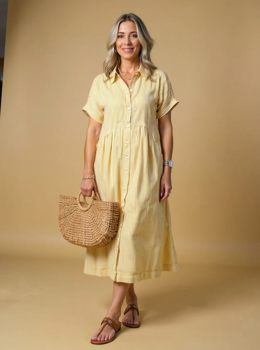 La Chispa | Vestido Elegante de Rayas Suaves
