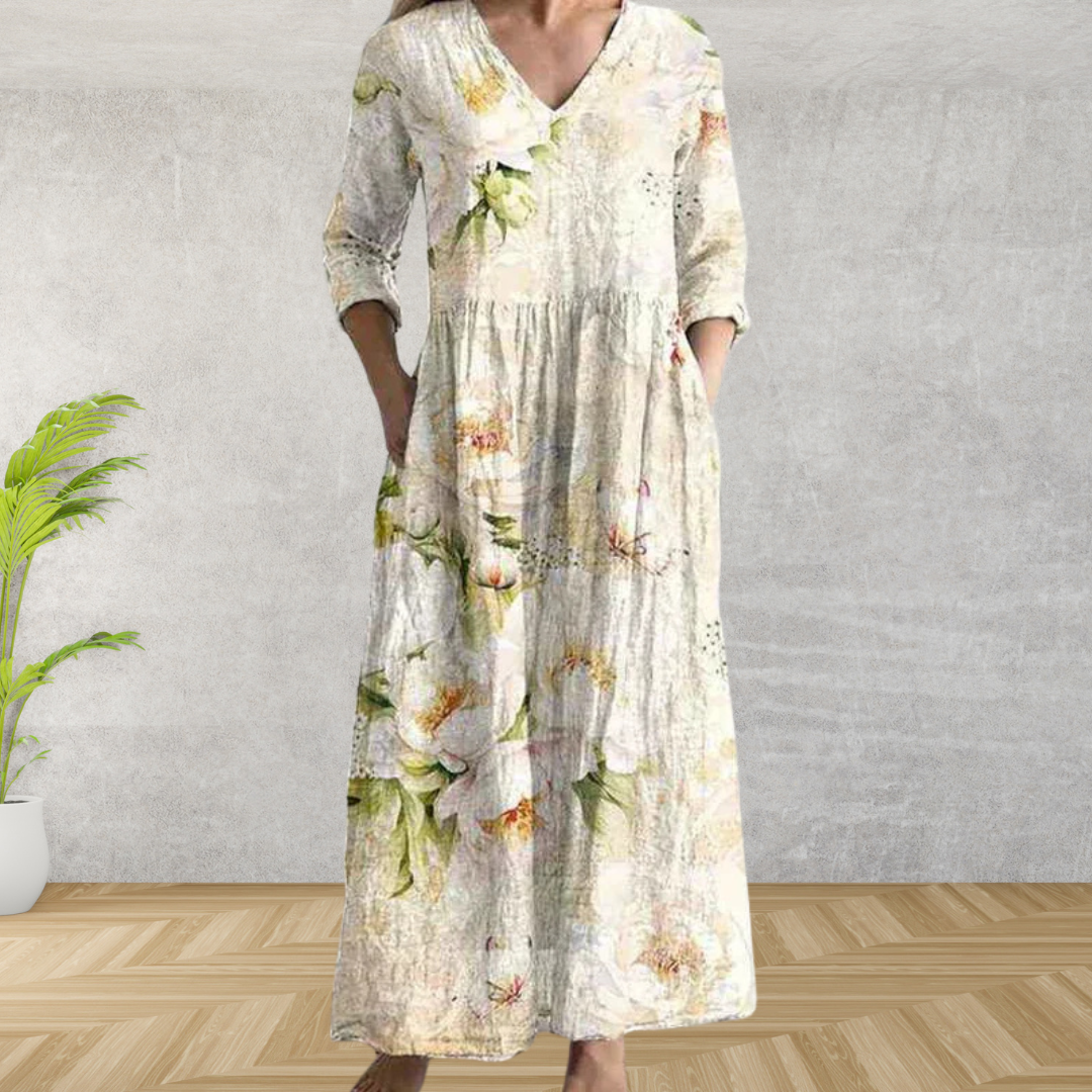 Yulya™ | Elegante Vestido Midi con Estampado Floral