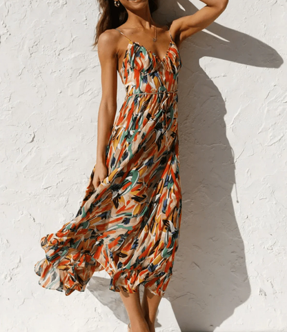La Chispa | Vestido Midi en Color Vibrante