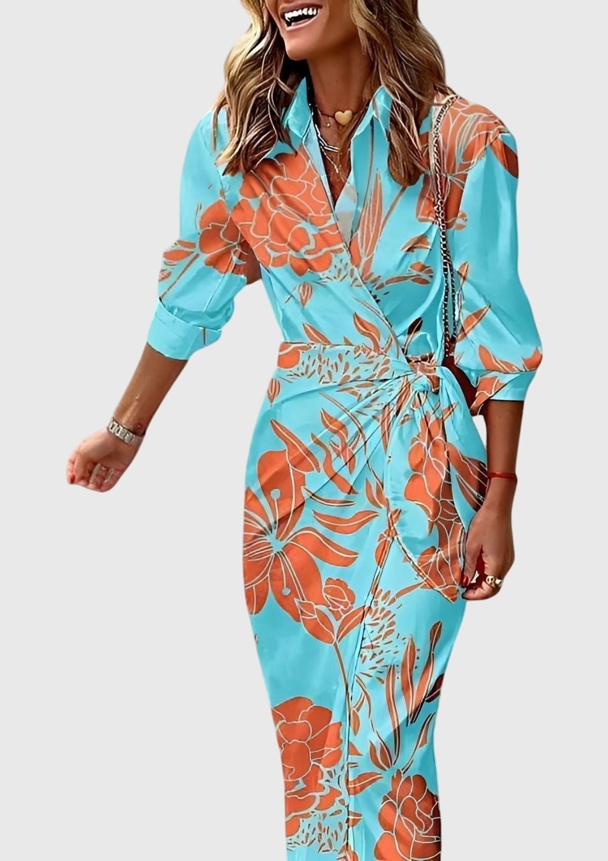 Everly | Vestido Elegante con Diseño Envolvente y Estampado