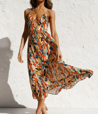 La Chispa | Vestido Midi en Color Vibrante