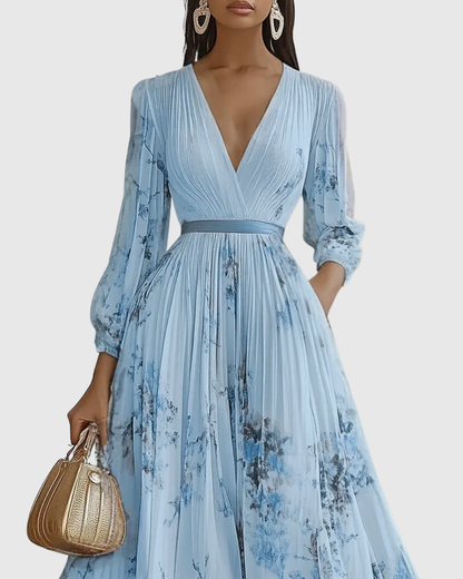 Rowella | Elegante Vestido Maxi con Pliegues