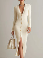 La Scintilla | Vestido Midi Rayado Elegante con Botones