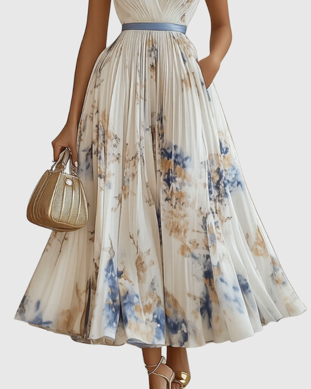 Rowella | Elegante Vestido Maxi con Pliegues