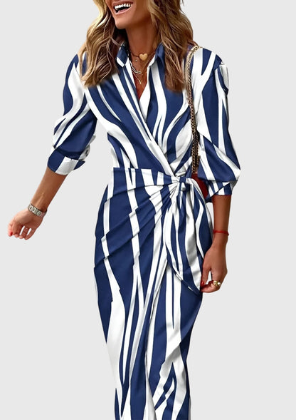 Everly | Vestido Elegante con Diseño Envolvente y Estampado