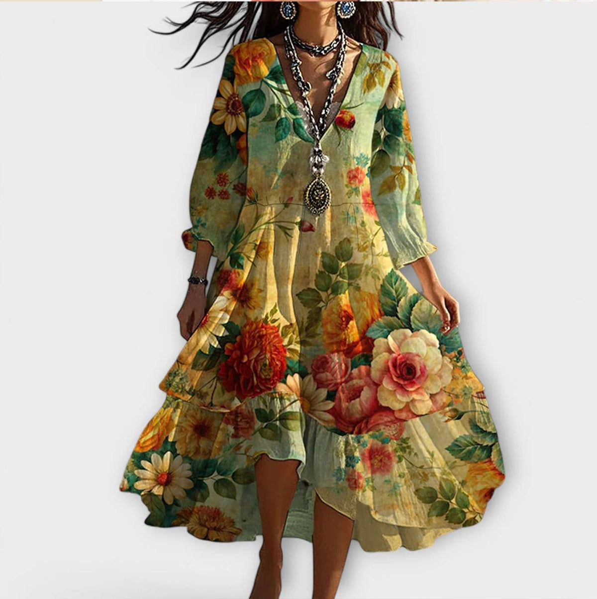 Beatrice™ | Vestido Vintage de Estampado Floral