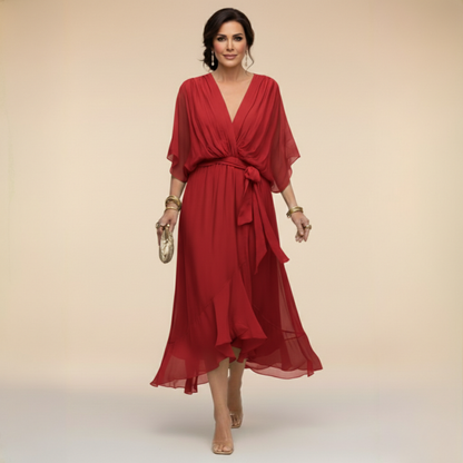 La Chispa | Vestido de Chiffon con Escote en V