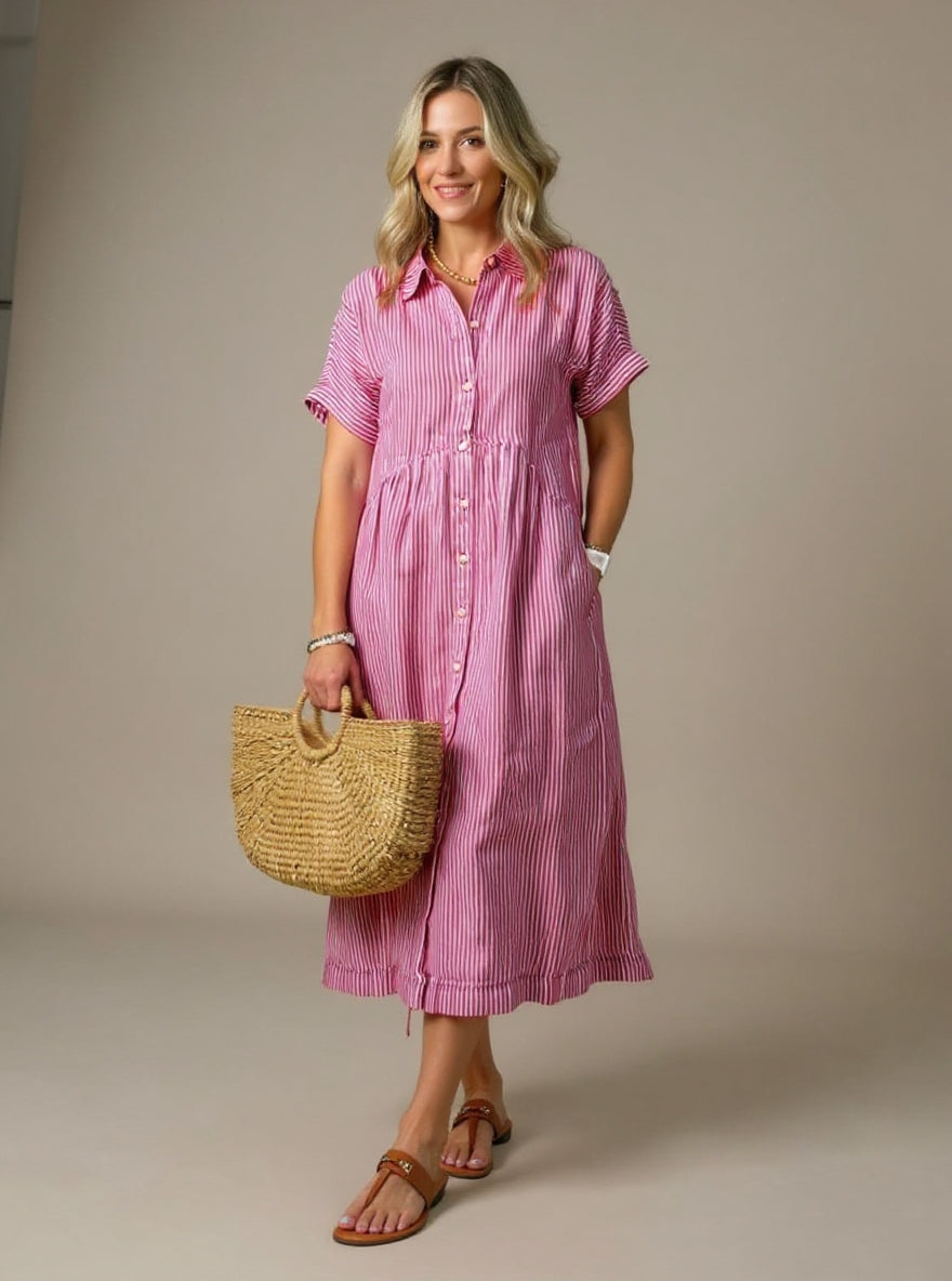 La Chispa | Vestido Elegante de Rayas Suaves